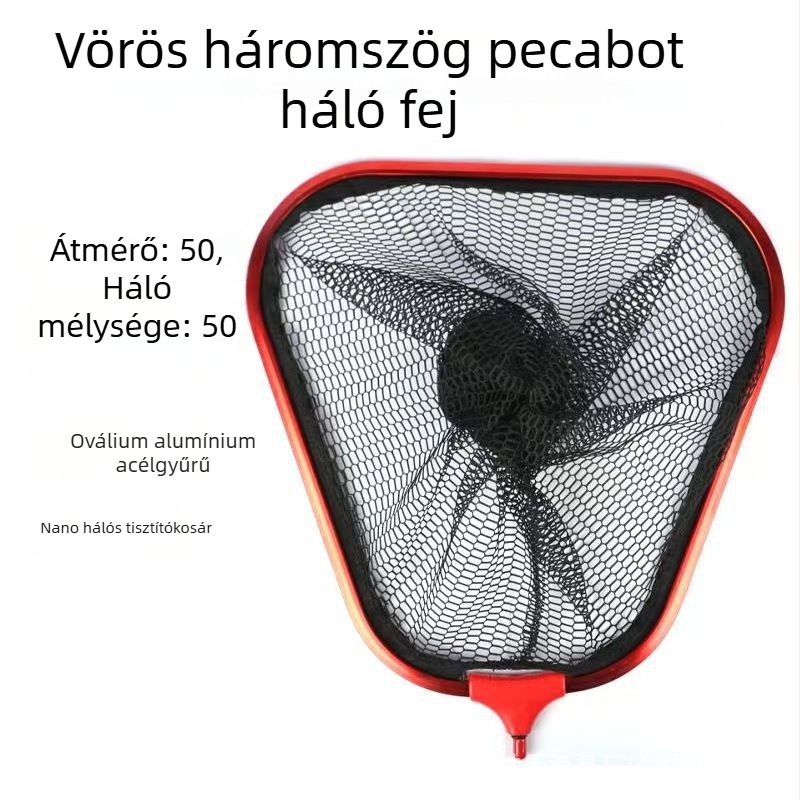 Horgász hálófej alumíniumötvözetből – háromszög alakú, nano dizájn, csomózás elleni