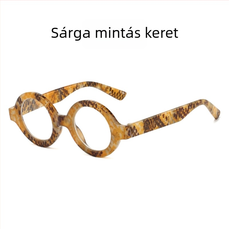 Retro kerek keretes olvasószemüveg, anti-kék fény, PC lencsék, teljes keret, myopia-kompatibilis, művészi vintage stílus, nyár 2025.