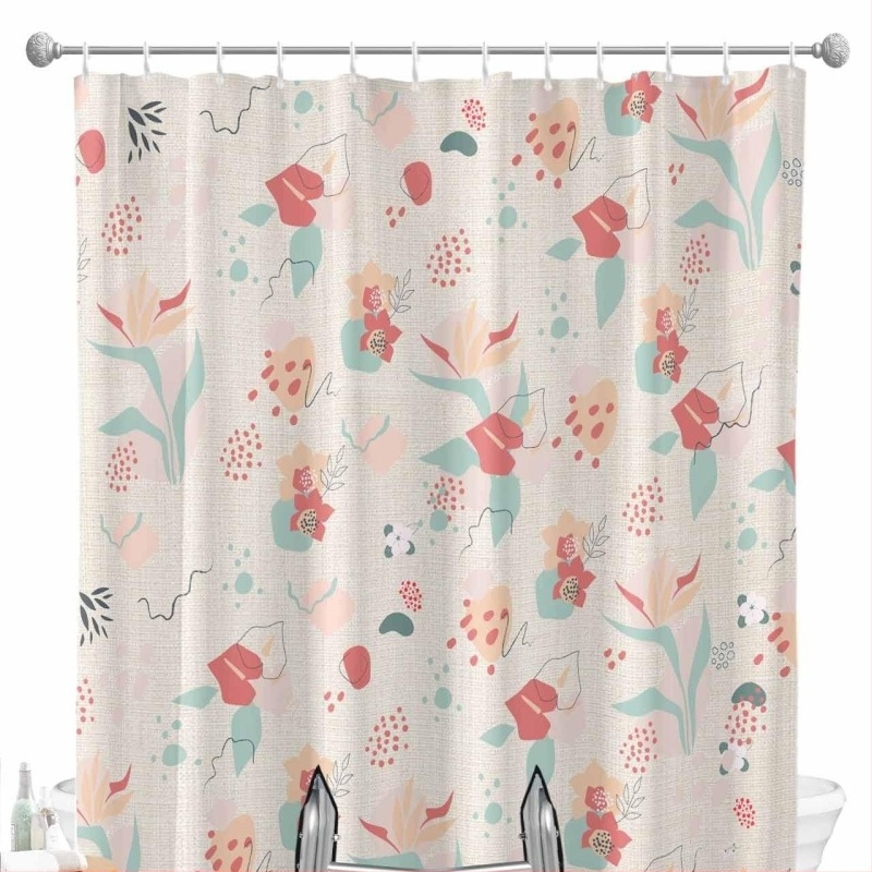 Zuhanyfüggöny - Óceán témájú, tengeri csillaggal és teknőssel, digitális nyomtatás, 90 g vízálló poliészter, testre szabható