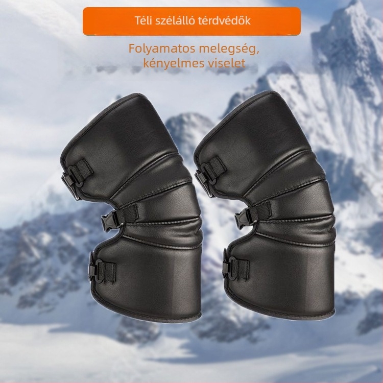 Téli kerékpáros térdvédők – fleece bélés, HeatTech technológia, szélálló és hideg elleni védelem felnőtteknek