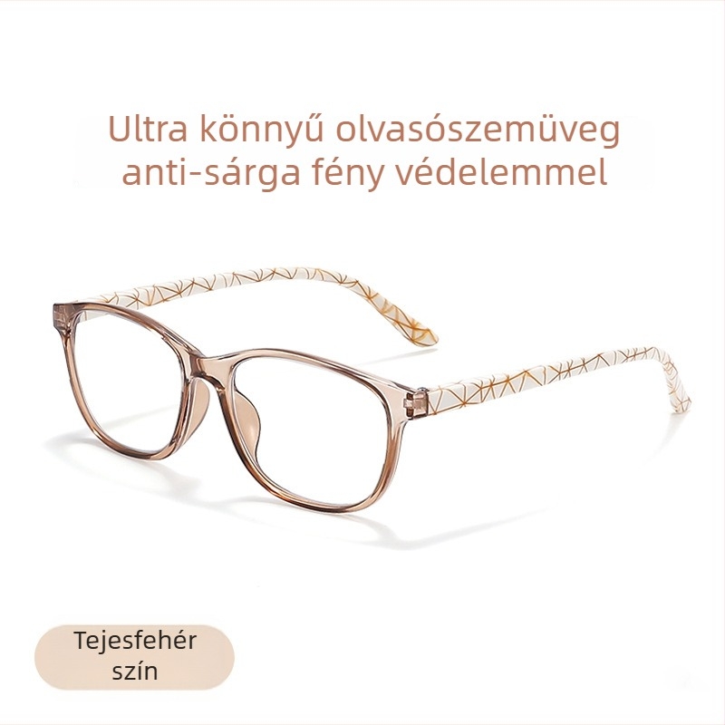Olvasószemüveg anti-kék fényű HD lencsékkel, teljes keret, TR-90 keret, négyzetes stílus