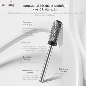 Körkörös fejű körömcsiszoló vég, wolframacél, kopásálló, 16 g, polírozó fej