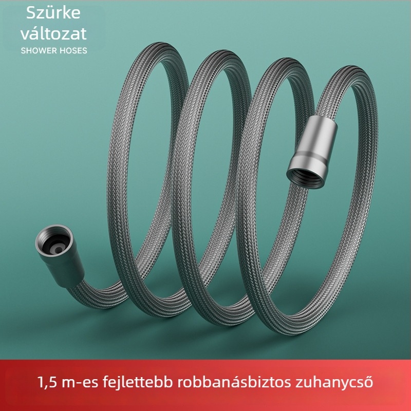 Zuhanycső anti-tekeredéses dizájnnal, nagy áramlású, robusztus és tartós; menetes csatlakozás; PET+EVA