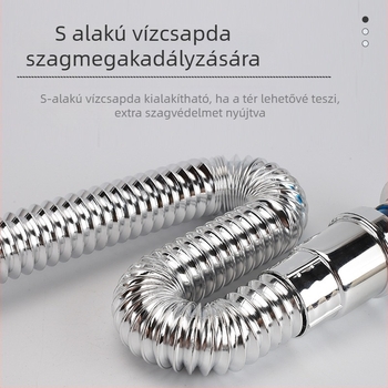 S-alakú urináló lefolyócsatlakozó, falra szerelhető, szagtalanító, ABS