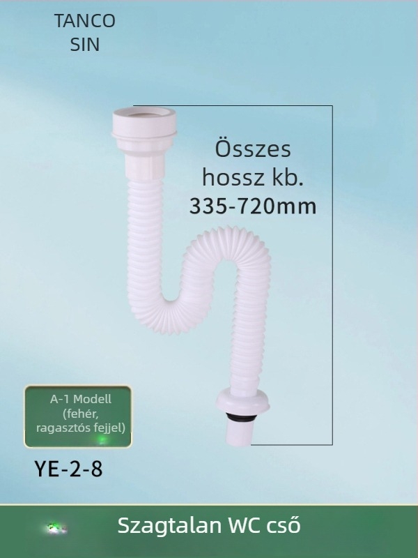S-alakú urináló lefolyócsatlakozó, falra szerelhető, szagtalanító, ABS