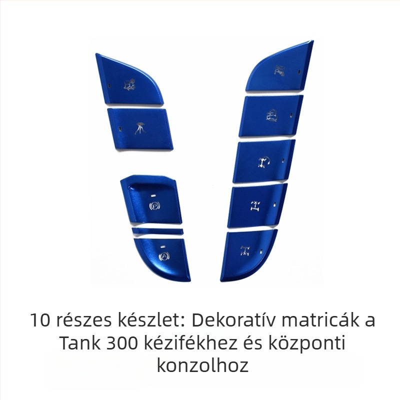 WEY Tank 300-hoz készült alumínium ötvözetű középkonzol dekor – egygombos indítású klíma kapcsoló és kézifék központi kezelőgomb