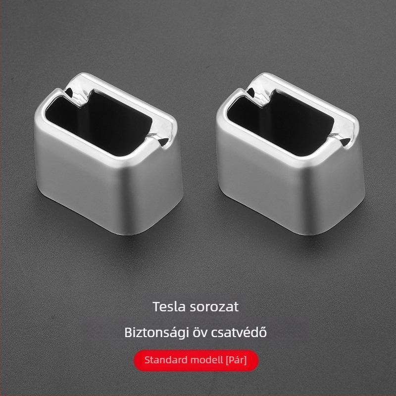 Szilikon biztonsági öv védőburkolat Tesla Model Y / YL / 3-hoz — belső védő burkolat, karcálló dekoratív kiegészítő