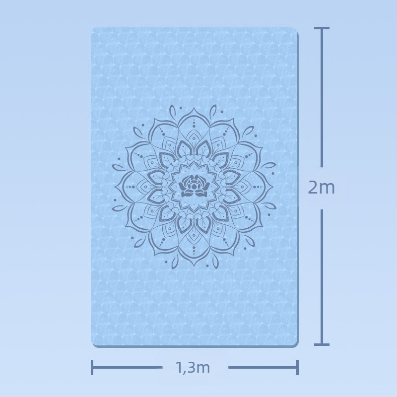 Kétszemélyes jóga matrac, TPE anyag, 8 mm vastagság, 3,2 kg tömeg, csúszásmentes és csendes, ütéscsillapítás, virágos mintával