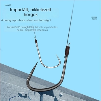 Prémium horgászorsó kettős horoggal fekete gödörben történő horgászatra, muskával és pontyhorgászatra