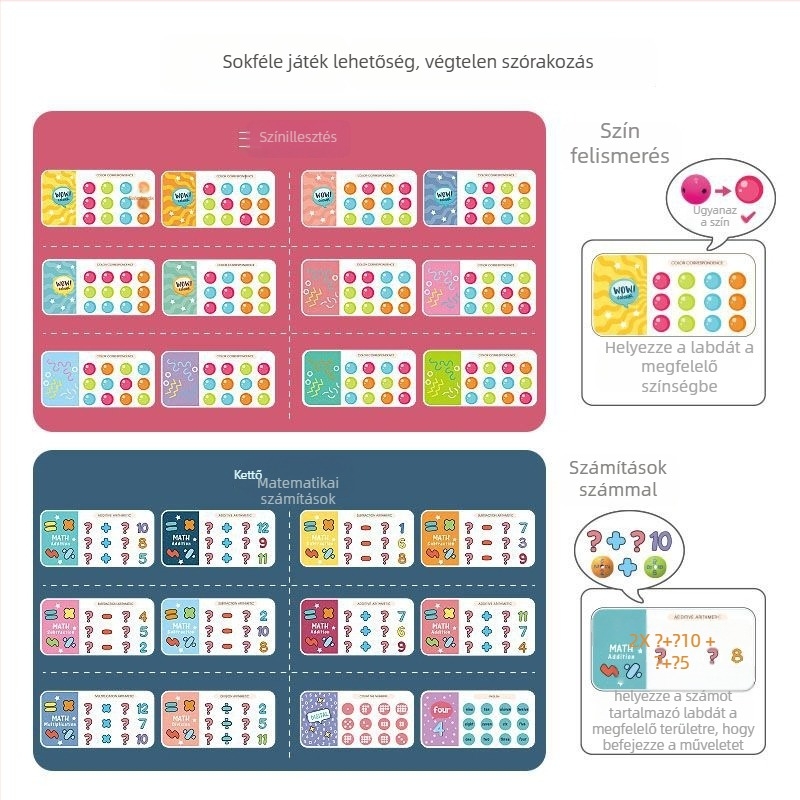 Szülő–gyermek interaktív asztali puzzlejáték golyókkal, 4–6 éveseknek — oktató, interaktív fejlesztő játék zenével és fényekkel (műanyag)