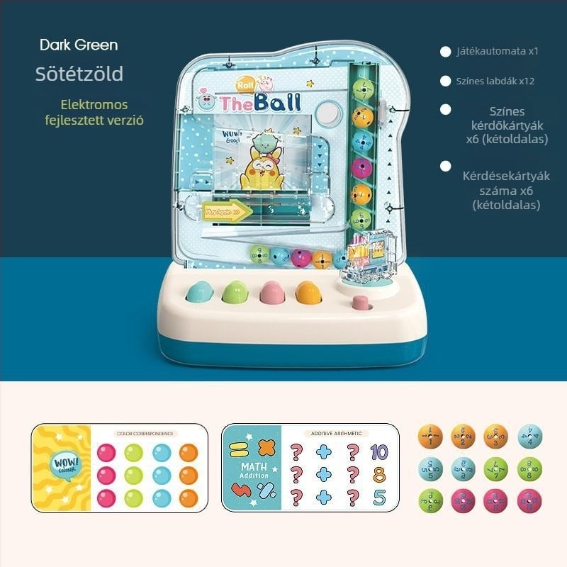 Szülő–gyermek interaktív asztali puzzlejáték golyókkal, 4–6 éveseknek — oktató, interaktív fejlesztő játék zenével és fényekkel (műanyag)