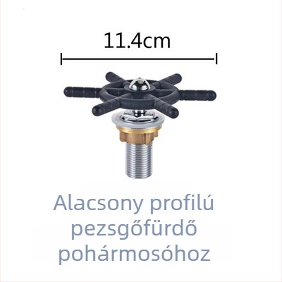 Konyhai pohármosó fúvóka, réz test, lyukba beépíthető, spirális nyitás, egynyílású kialakítás, teljes réz szeleptest