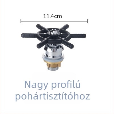 Konyhai pohármosó fúvóka, réz test, lyukba beépíthető, spirális nyitás, egynyílású kialakítás, teljes réz szeleptest