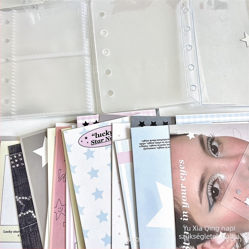 M5 burkolat verziójú notesz kiegészítő készlet PVC borítóval, 1 gyűrűs kötés, japán/koreai aranyos stílus