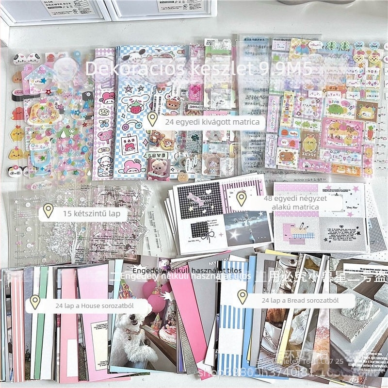M5 burkolat verziójú notesz kiegészítő készlet PVC borítóval, 1 gyűrűs kötés, japán/koreai aranyos stílus