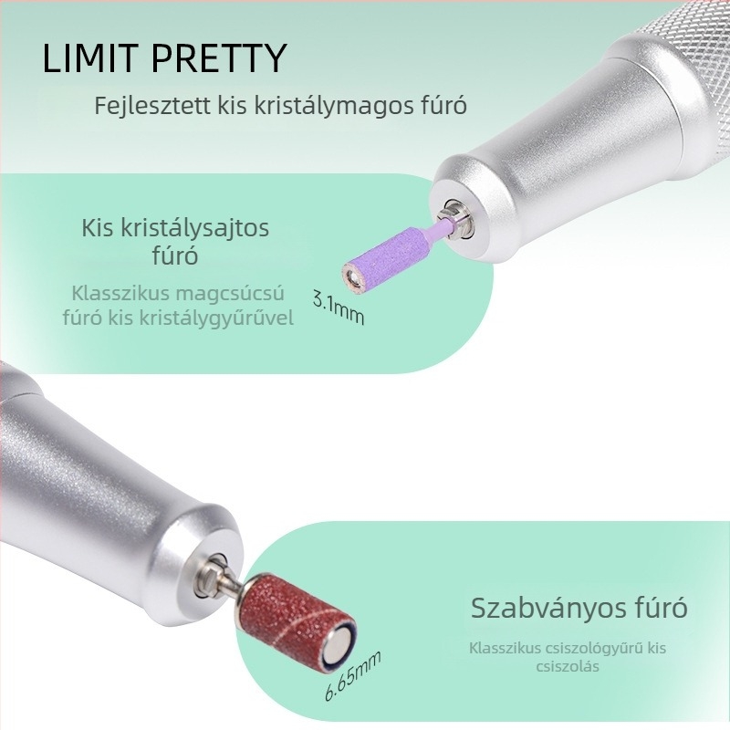 Trendy Beauty Körömfelület csiszoló eszköz – rozsdamentes acél, fúrófej, manikűr szalonhoz
