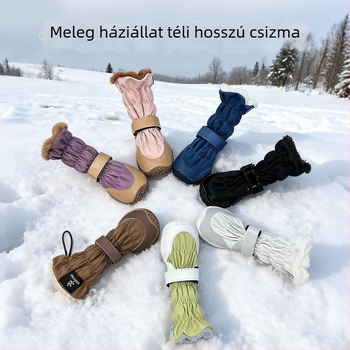 Space Dog Téli Kutyacipő: vízálló, csúszásmentes, velúr béléses, vastag, magas szárú