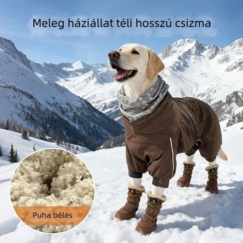 Space Dog Téli Kutyacipő: vízálló, csúszásmentes, velúr béléses, vastag, magas szárú