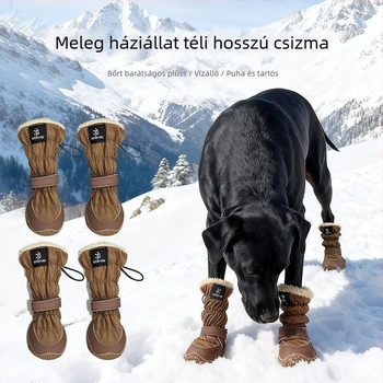 Space Dog Téli Kutyacipő: vízálló, csúszásmentes, velúr béléses, vastag, magas szárú
