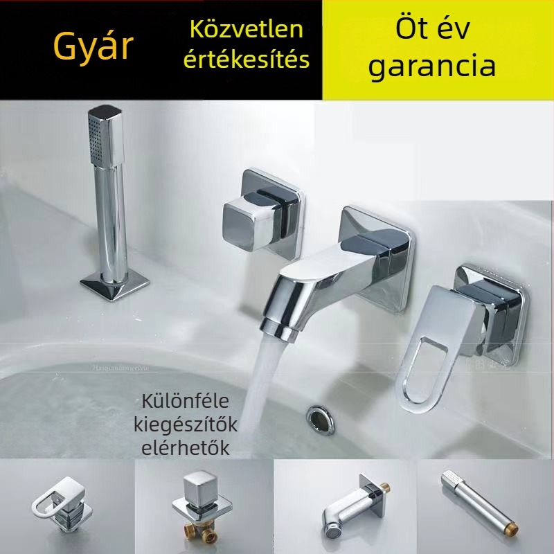 Beépíthető fürdőszobai csaptelep mágneses, elektromos és keverő funkciókkal, háromrészes készlet, modell 65556, kerámiapatronos szelep, 2/3/4 részes készlet