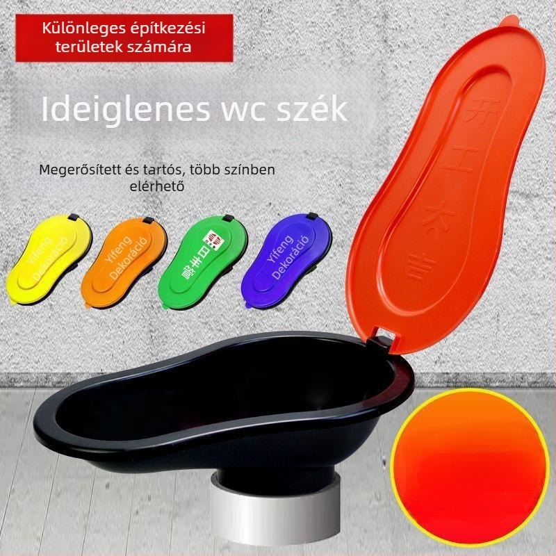 Guggoló WC, műanyagból, építőipari területekhez, CE tanúsítvánnyal, víztartály nélkül, csapda nélkül