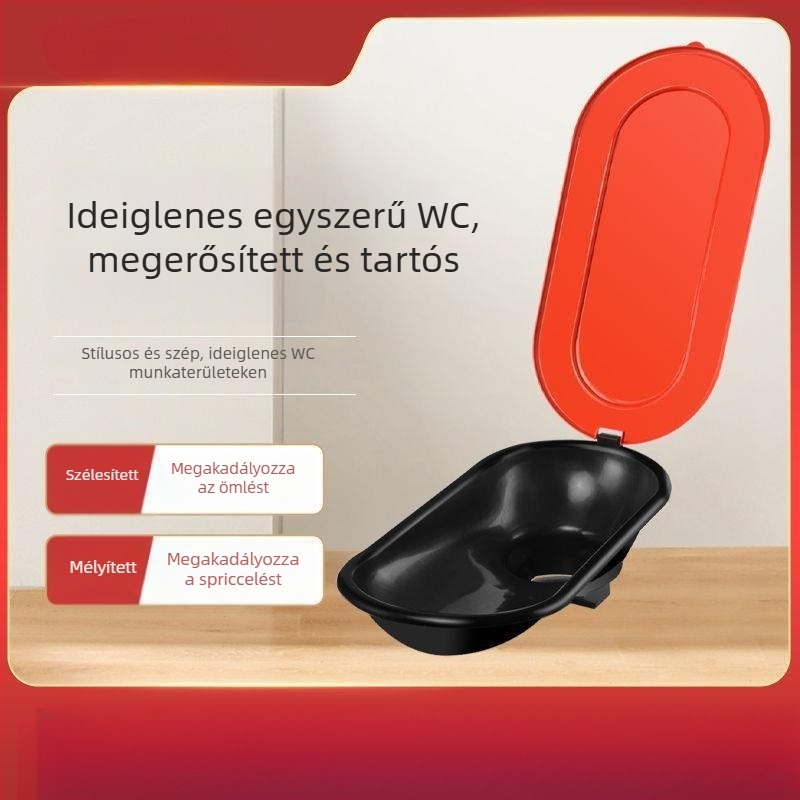 Guggoló WC, műanyagból, építőipari területekhez, CE tanúsítvánnyal, víztartály nélkül, csapda nélkül