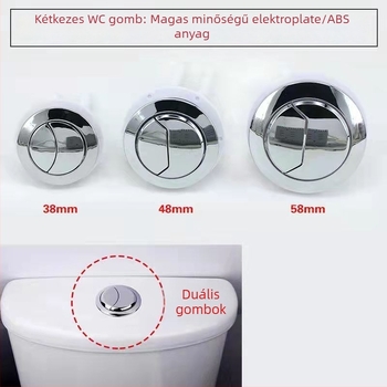 WC tartály öblítő gomb, kerek, régi stílusú, kétgombos, műanyag, kézi működtetés, CE tanúsítvány