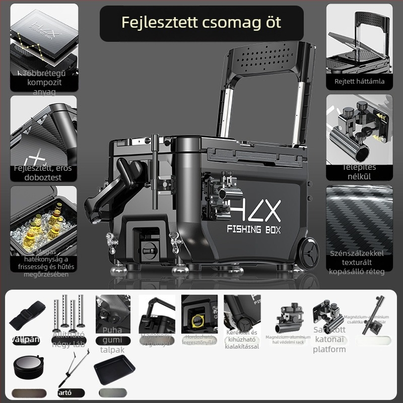 3600-as horgászláda sarkos toronnyal – ultra-könnyű, teljes készlet, ABS, megerősített, többszörös funkció; Márka Fairy in the painting; Kapacitás 32-45; Eredet Zhejiang