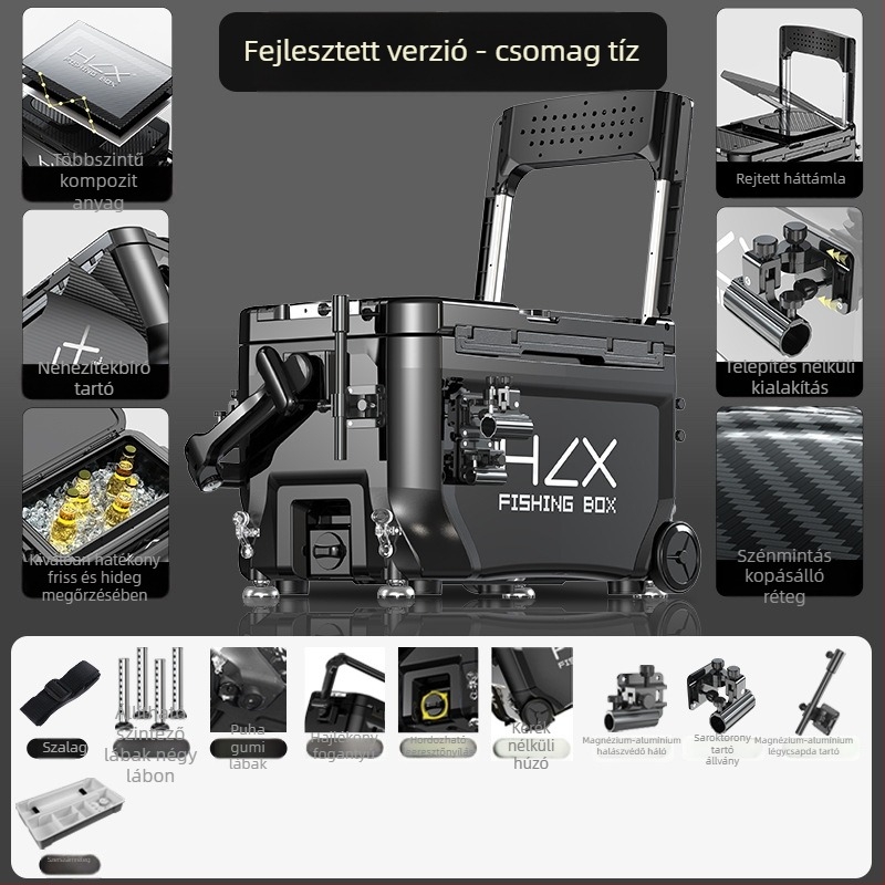 3600-as horgászláda sarkos toronnyal – ultra-könnyű, teljes készlet, ABS, megerősített, többszörös funkció; Márka Fairy in the painting; Kapacitás 32-45; Eredet Zhejiang