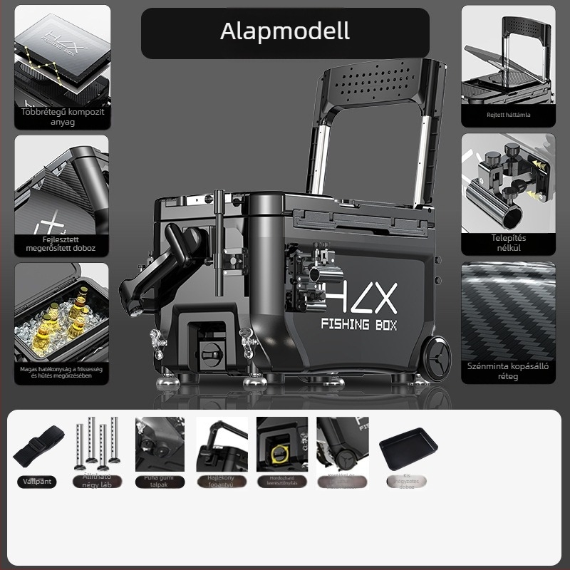 3600-as horgászláda sarkos toronnyal – ultra-könnyű, teljes készlet, ABS, megerősített, többszörös funkció; Márka Fairy in the painting; Kapacitás 32-45; Eredet Zhejiang