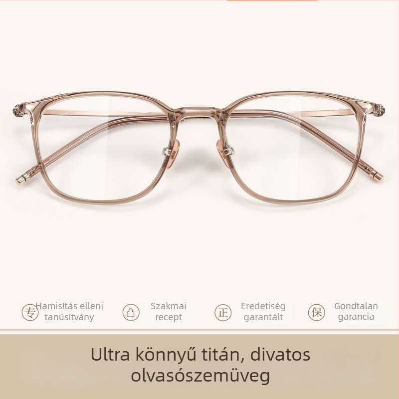 Női olvasó szemüveg - teljes keret, TR90 és titán keret, műanyag lencsék, ovális arcforma, rövidlátáshoz kompatibilis, literár retro stílus
