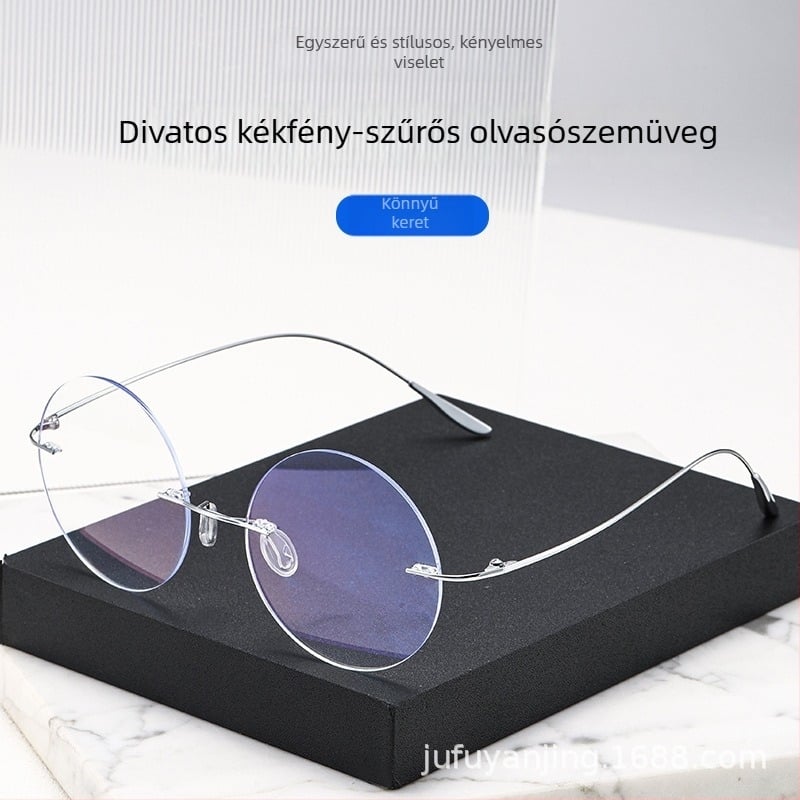 Kékfény elleni olvasó szemüveg, körkörös keret, ultra könnyű, retro stílus, uniszex