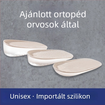 Szilikonból készült magasságot növelő fél talpbetét, uniszex, alkalmas sportcipőkhöz, bőr cipőkhöz és bakancsokhoz