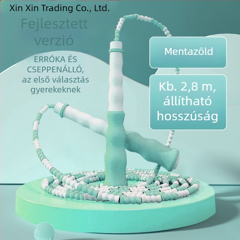 Gyerekeknek szánt puha bambusz gyöngyös ugró kötél, óvodások és általános iskolások részére, kezdőknek, csúszásmentes, csomómentes, állítható