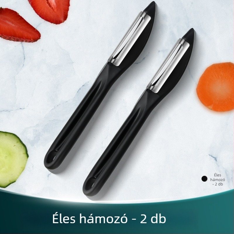 Gyümölcs- és zöldség-hámozó – rozsdamentes acél és műanyag, többfunkciós konyhai eszköz, Creative Woodworking Room