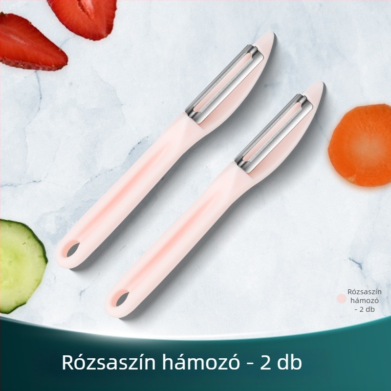 Gyümölcs- és zöldség-hámozó – rozsdamentes acél és műanyag, többfunkciós konyhai eszköz, Creative Woodworking Room