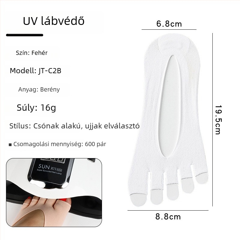 Monika Nails Professional manikűr UV-védő lábvédők, csónak alakú nyitott felső résszel, ujjak nélküli dizájn, pár