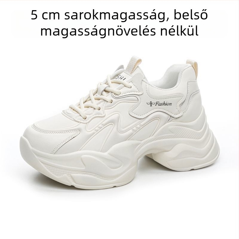 Női split bőr felülettel készült chunky sneakers, fleece belső, gumitalp és magasságot növelő belső talp