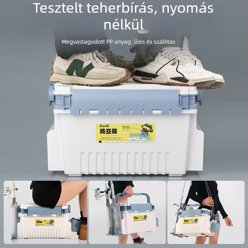 Antel horgászdoboz – sokoldalú tároló csalik és kiegészítők számára, PP anyag, kapacitás 9–12