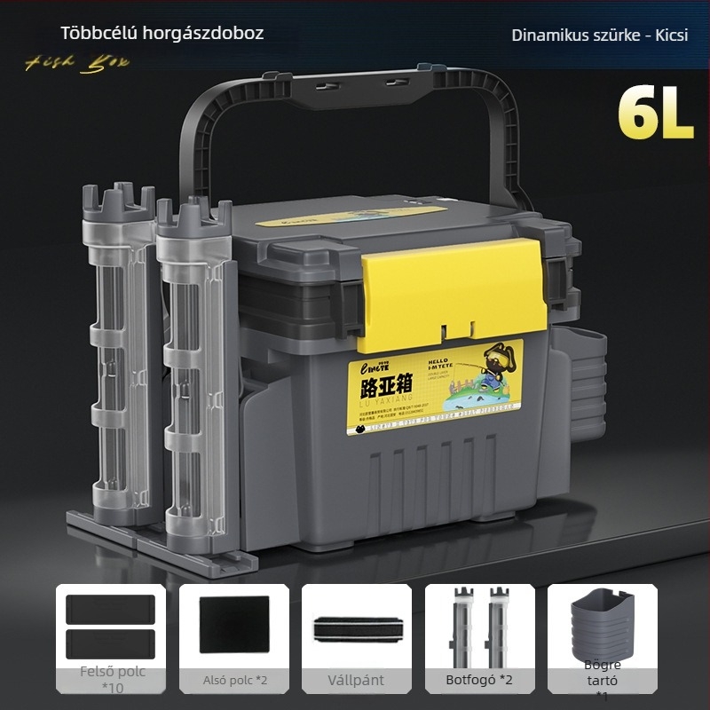 Antel horgászdoboz – sokoldalú tároló csalik és kiegészítők számára, PP anyag, kapacitás 9–12