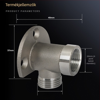 304 rozsdamentes acél csaptelep alapja kettős 1/2 hüvelykes belső és külső menet, falra szerelhető tartó és könyök adapter