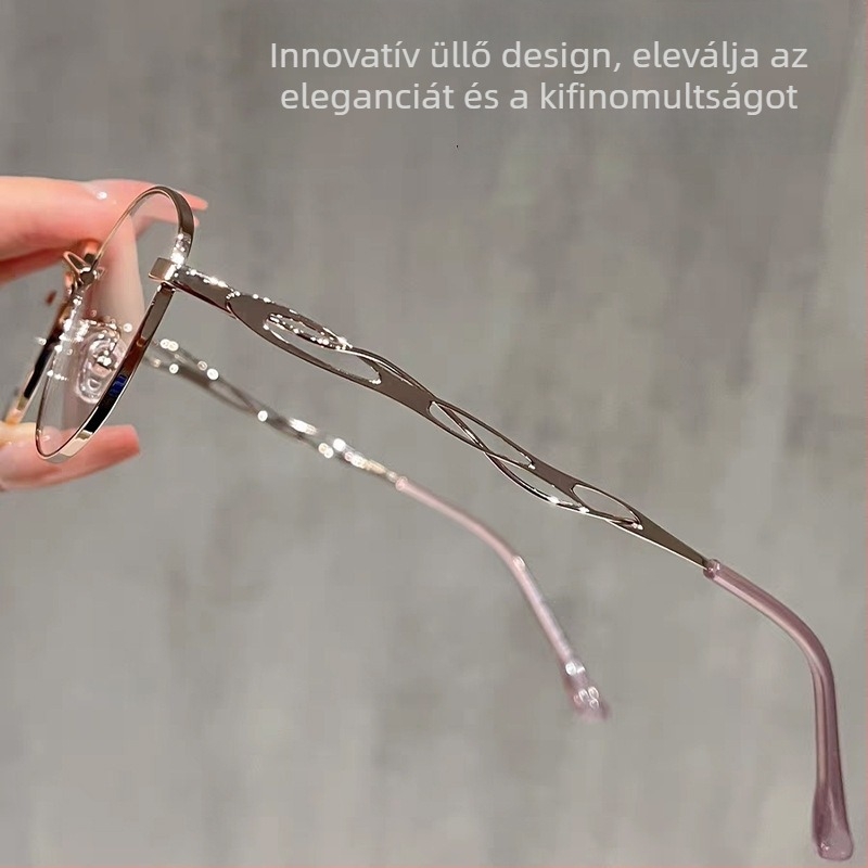 Olvasó szemüveg • PC lencse • Kékfény-szűrő • Körkörös fém keret • Modell 9506