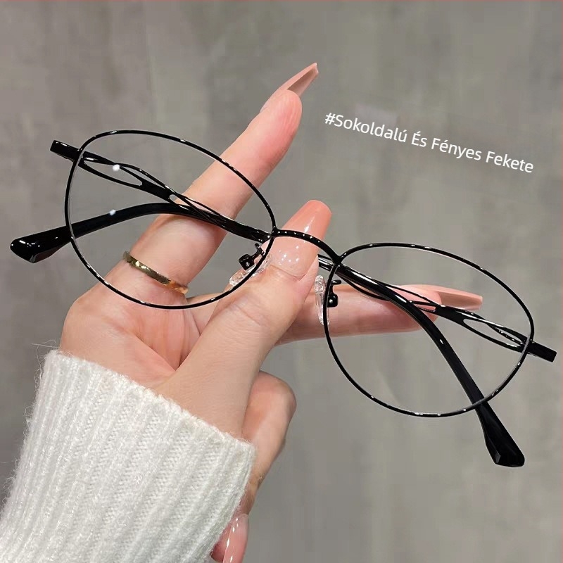 Olvasó szemüveg • PC lencse • Kékfény-szűrő • Körkörös fém keret • Modell 9506