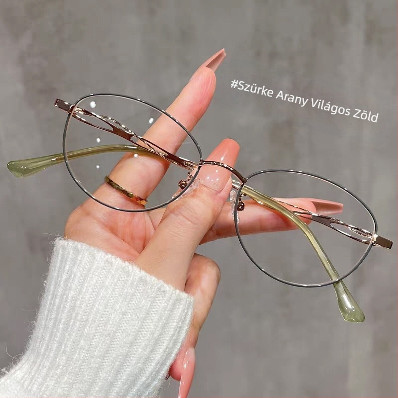 Olvasó szemüveg • PC lencse • Kékfény-szűrő • Körkörös fém keret • Modell 9506