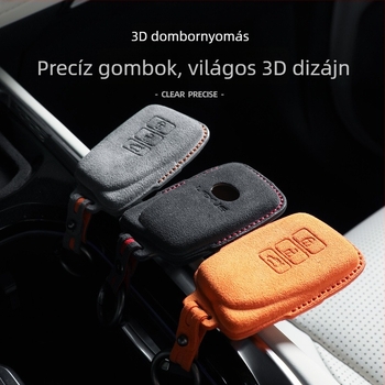 Lexus kulcstartó tok Alcantara velúr belsővel, SNBLO márka, testreszabható és logónyomtatás