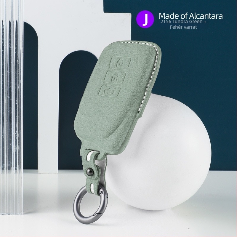 Lexus kulcstartó tok Alcantara velúr belsővel, SNBLO márka, testreszabható és logónyomtatás