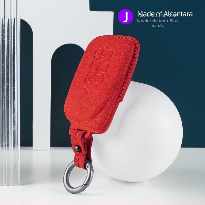 Lexus kulcstartó tok Alcantara velúr belsővel, SNBLO márka, testreszabható és logónyomtatás