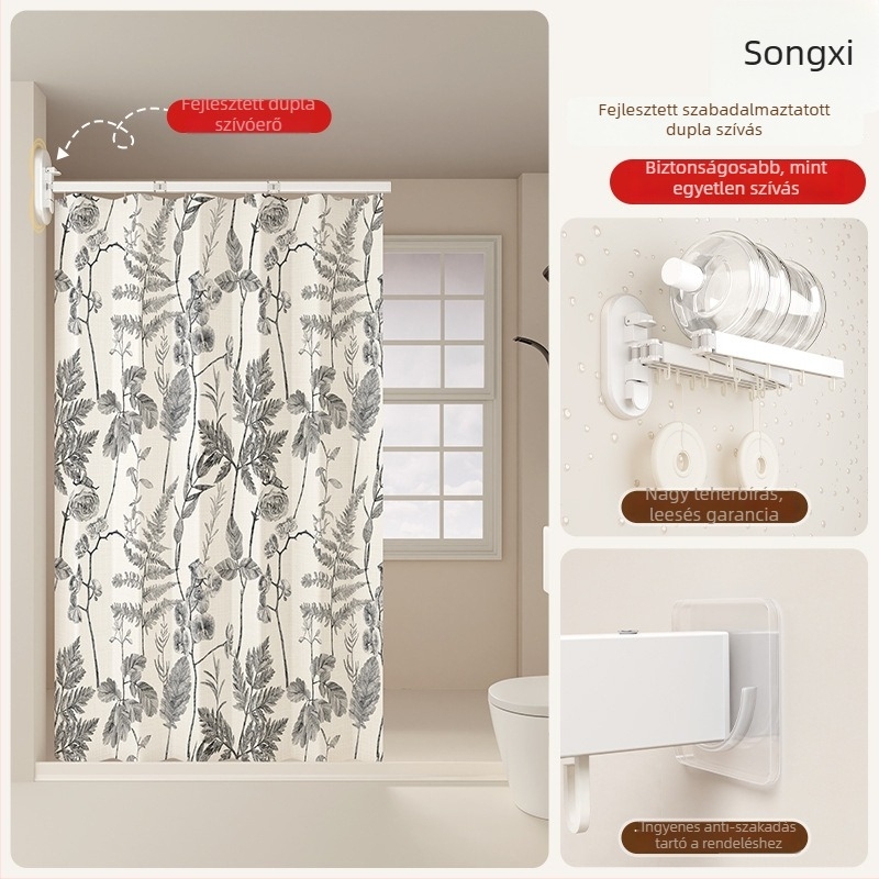 Zuhanyzuhanyfüggöny elválasztó, poliészter, nordic stílus, mintázat: egyszínű vagy karikatúra, Smart brand intelligence