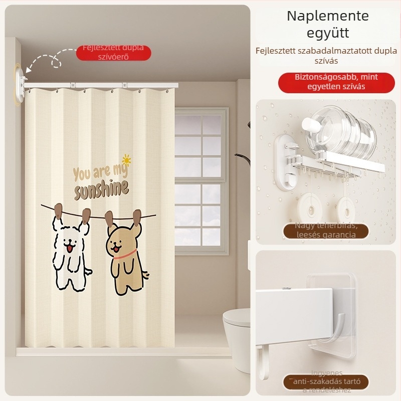 Zuhanyzuhanyfüggöny elválasztó, poliészter, nordic stílus, mintázat: egyszínű vagy karikatúra, Smart brand intelligence