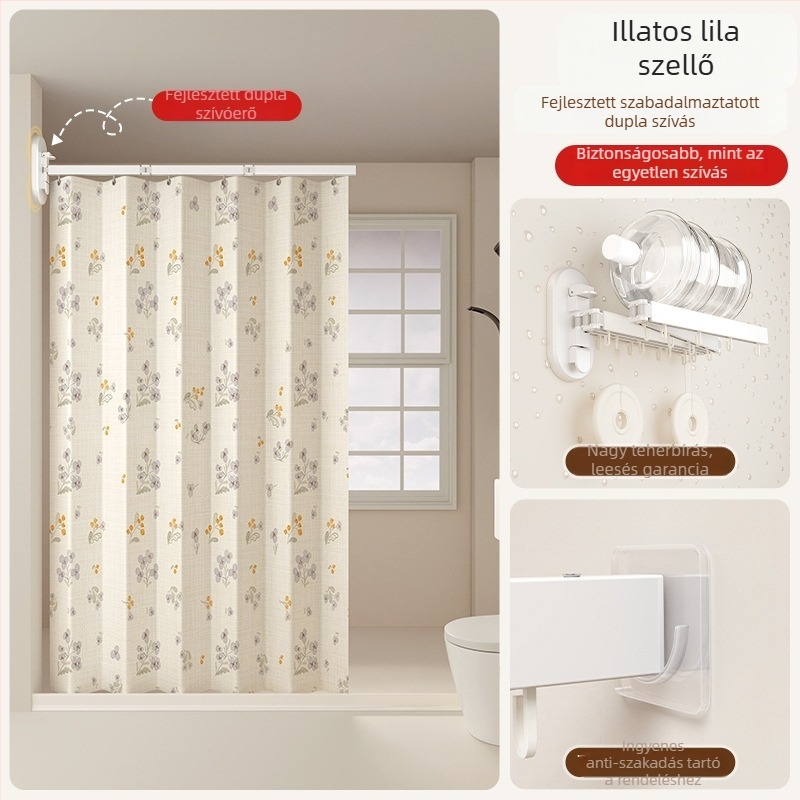 Zuhanyzuhanyfüggöny elválasztó, poliészter, nordic stílus, mintázat: egyszínű vagy karikatúra, Smart brand intelligence